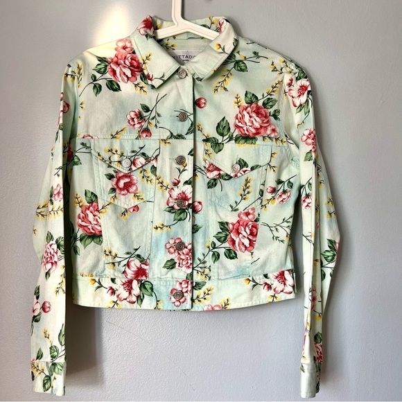 Y2K Vintage Vittadini Floral Button Down Jacket with Floral Short Sleeves Shirt - Picture 4 of 11